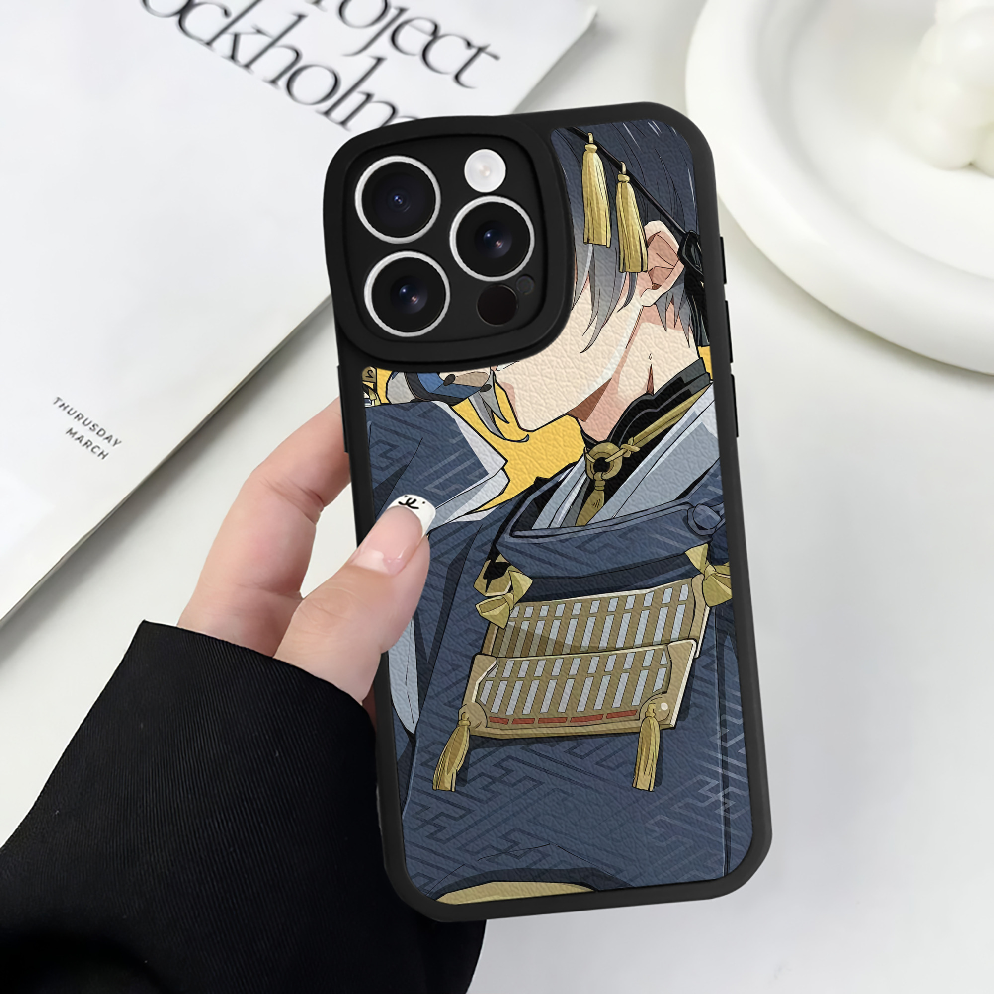 （画像用） 刀剣乱舞 Touken Ranbu 【iPhone 16シリーズ対応】シリコンスマホケース（レザー調） 材質：シリコン